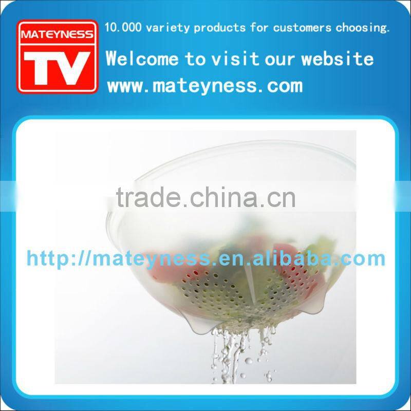 NEW 3 In 1 Microwave Food Cover & Colander Clear& Rice Colander