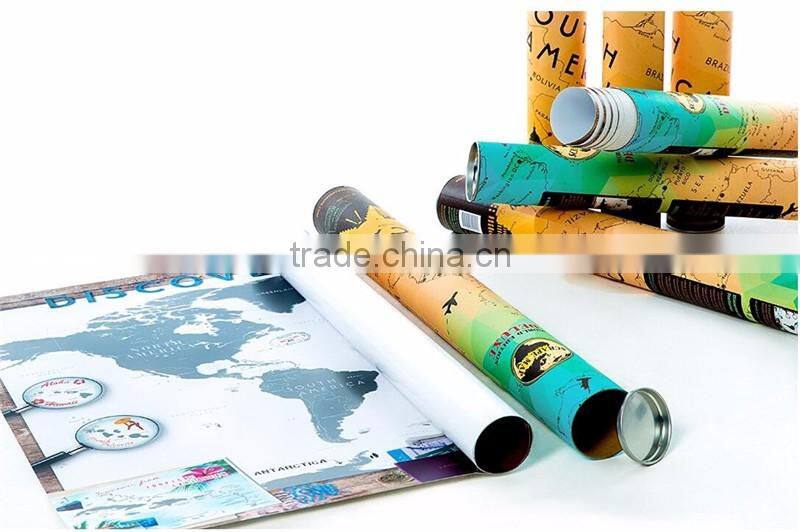 Scrape Map World Map Personalized Scrape off XL Size Unique and Large World Map Poster with a Layer AMA-16