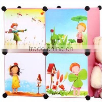 DIY Kids Furniture Toy Shelf Cloest Storage Children Creative Combination Cabinet 4 Cube