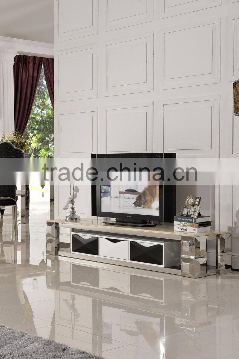 E377 modern design home furniture living room TV stand with MDF drawer