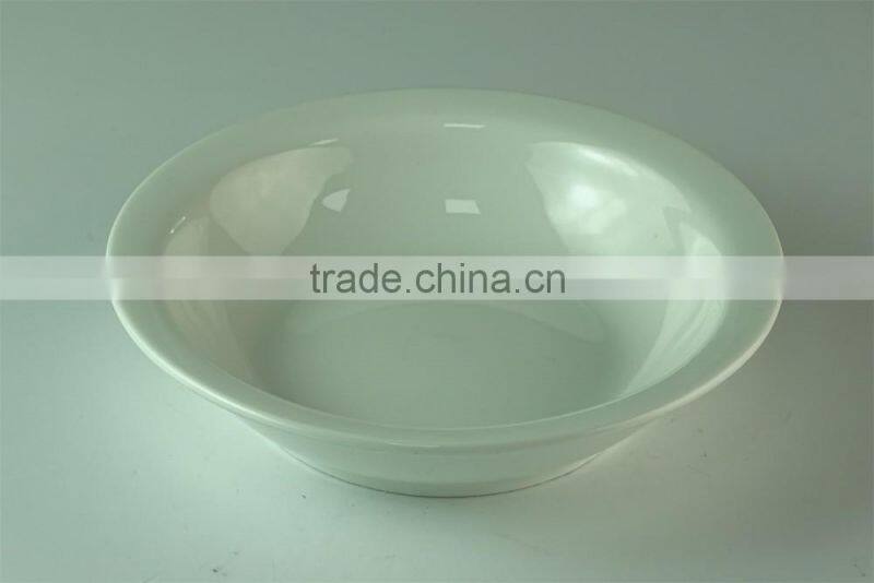 Cheap Large Flat Double-deck White Round Ceramic Bowl