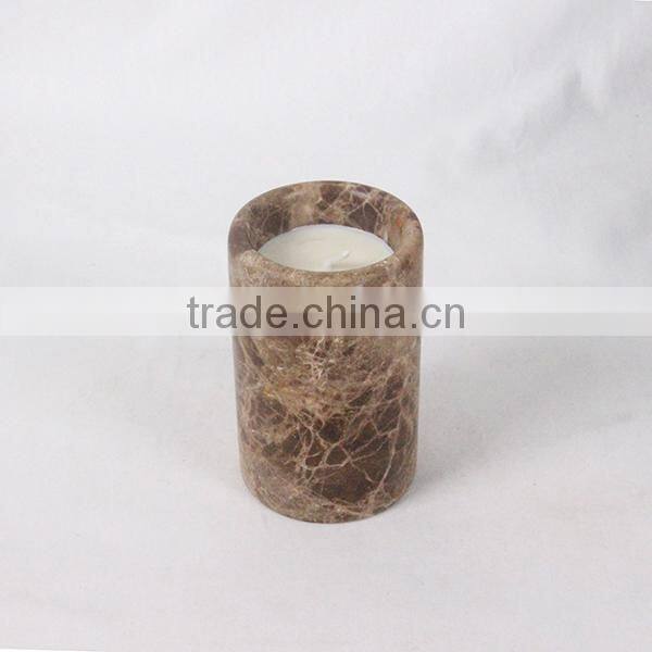 Luxury homeware decoration real marble candle holders with soy wax
