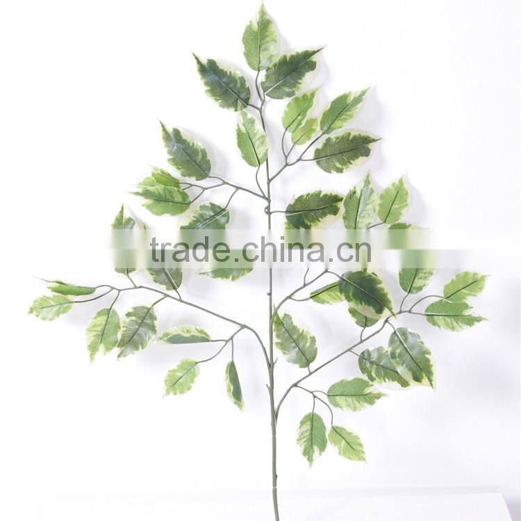 2016 wholesale artificial leaves white banyan artificial leaves for decoration artificial big green leaves