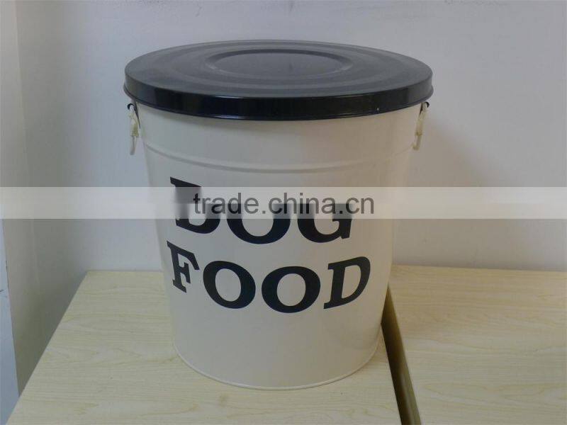 LARGE DOG FOOD CONTAINER with Scoop FOR PET Feeder Metal Tightly lid Storage Bin