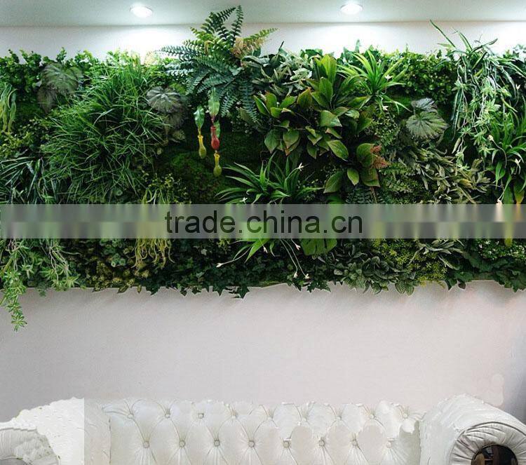 2017 hot sale factory price artificial plant wall artificial plastic plant artificial grass wall