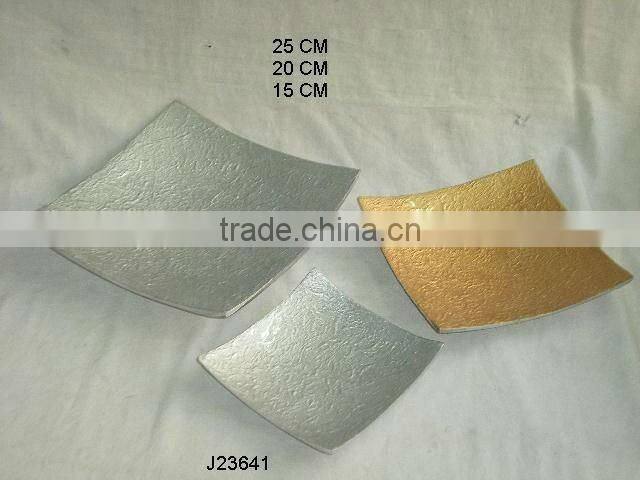 Emboss Cast aluminum bowl with green enamel bowl shape round other shapes also available