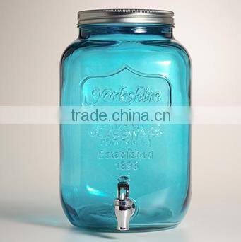 glass beverage drink dispenser with tap