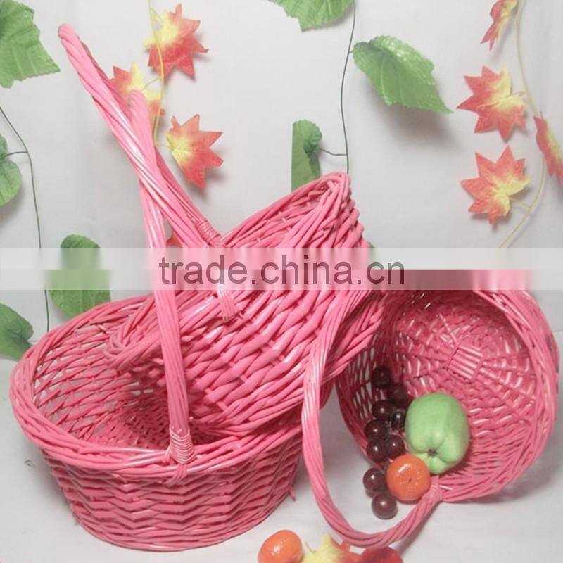 hot sale willow wicker gift basket for wedding decorations