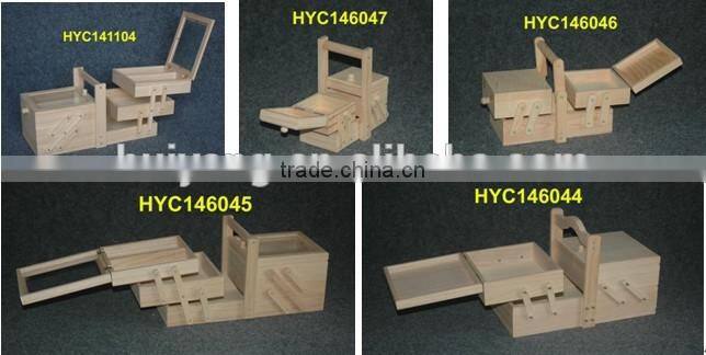 wooden sewing box