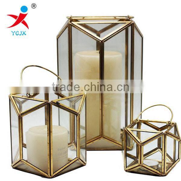 European outdoor furnishing articles, wrought iron candlestick, glass floor storm lantern wedding gift hotel decoration