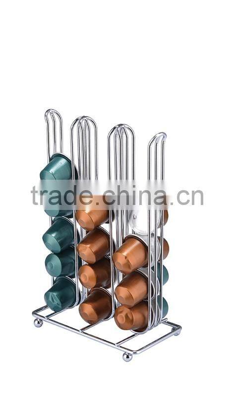 Metal modern and elegant chrome plate coffee capsule holder 36pcs Nesspresso
