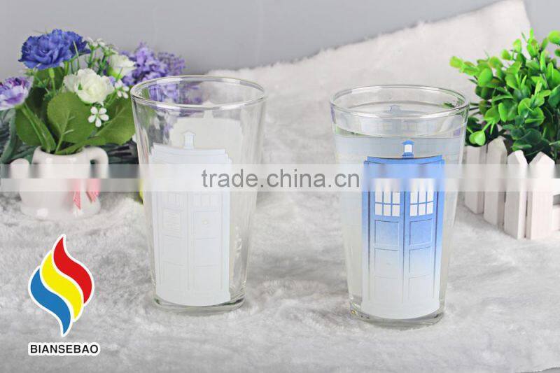custom design hot sale temperature color change glass cup