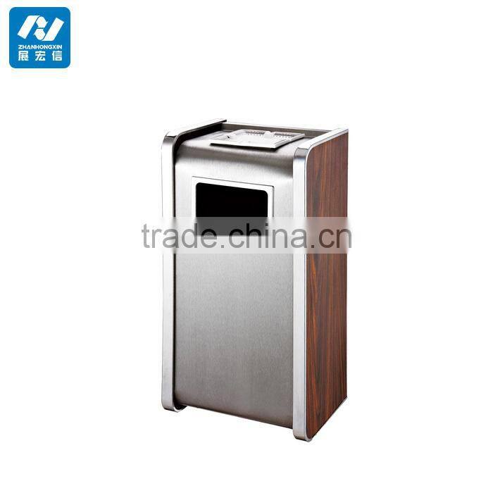 Outdoor park or street standing metal garbage bin