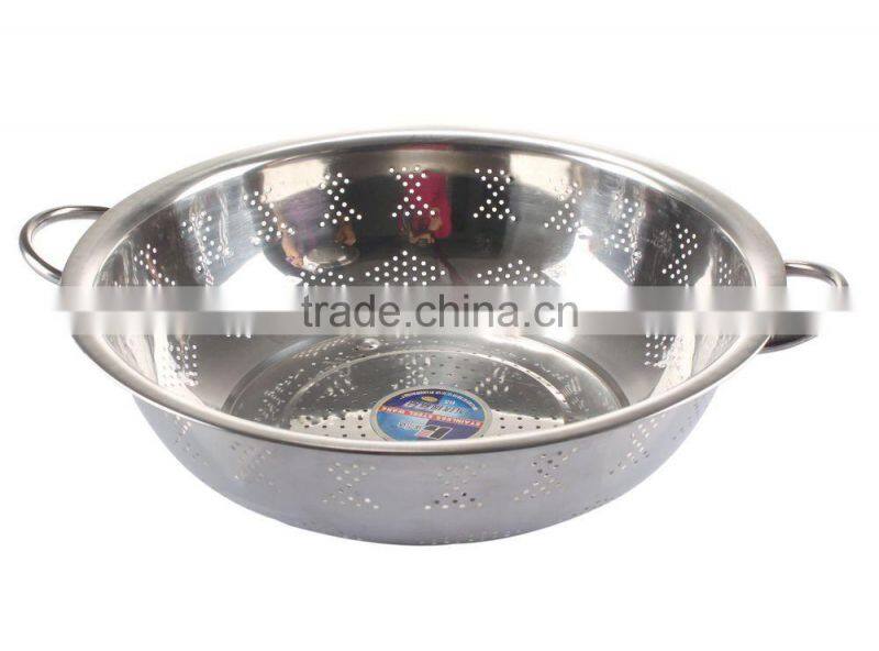 Stainless Steel Rice Sieve With Double Handles colander