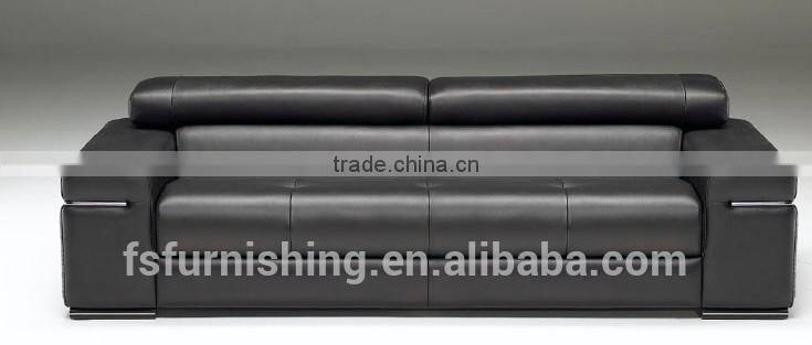 JR8015 modern Luxury Spanish full thick black cow leather living room Italy sofa set