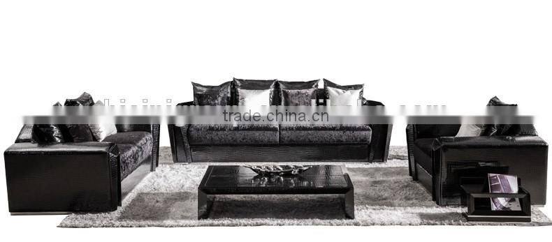 New fashion black sofa set for home hotel
