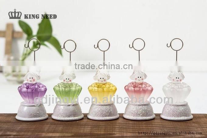 2016 Acrylic sweet girl shaped LED lighted card holder