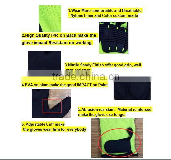 mechanical gloves working gloves TPR nitrile coated gloves