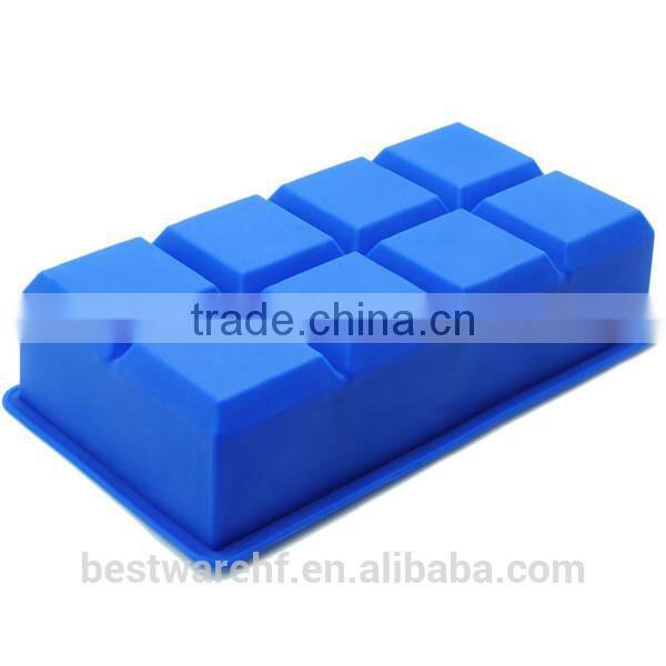 FDA square shape 8pcs silicone ice molds