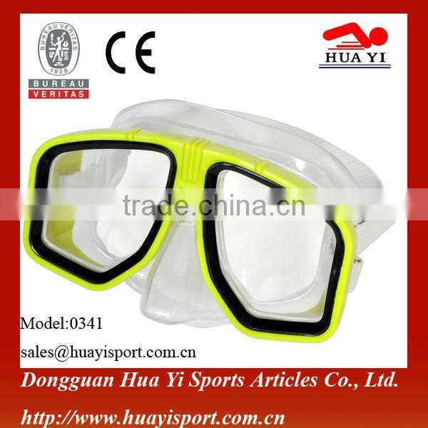 Promotion water sport popular china wholesale customed professional full face clear tempered glass diving mask and snorkel set