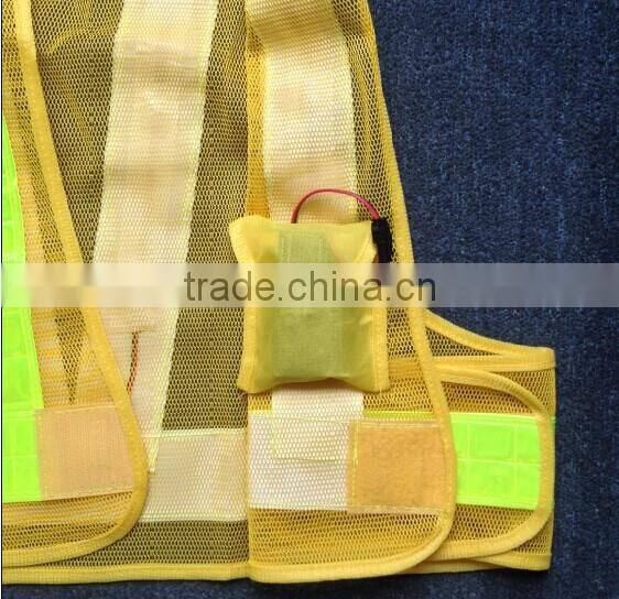 Reflective Led Lighted Flashing Police Safety Vest With Velcro EN471 High Visibility