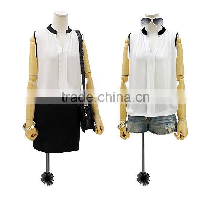 EXCLUSIVE Woman Blouses Sexy Sleeveless Chiffon Plus Size Ladies Blouses Casual Tops Clothing 2015 New Summer White Black