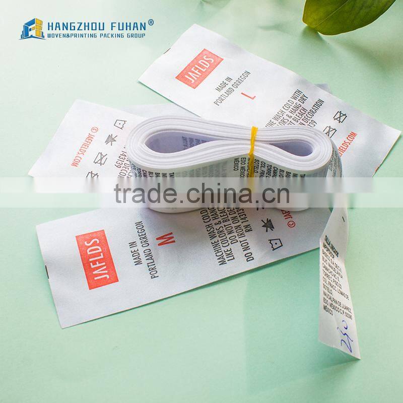 China Factory Custom Clothing Printed Care Labels