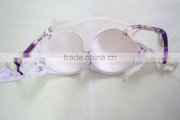 Fashion printing women bra with lace trimming/new style bra