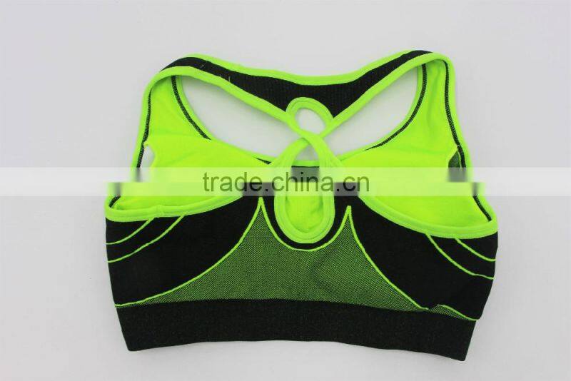 2016 fashionable style sports bra for ladies/high elastic sports bra