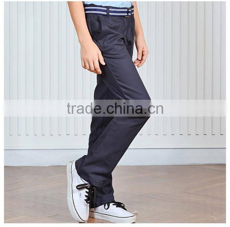 Wholesale Cotton Khaki School Pants With Elastic Waist For Juniors Boys