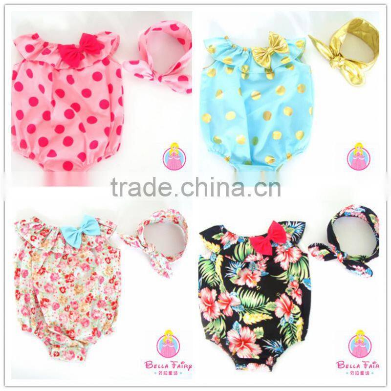 Popular selling 100%cotton baby jumpsuit rompers for toddler grils