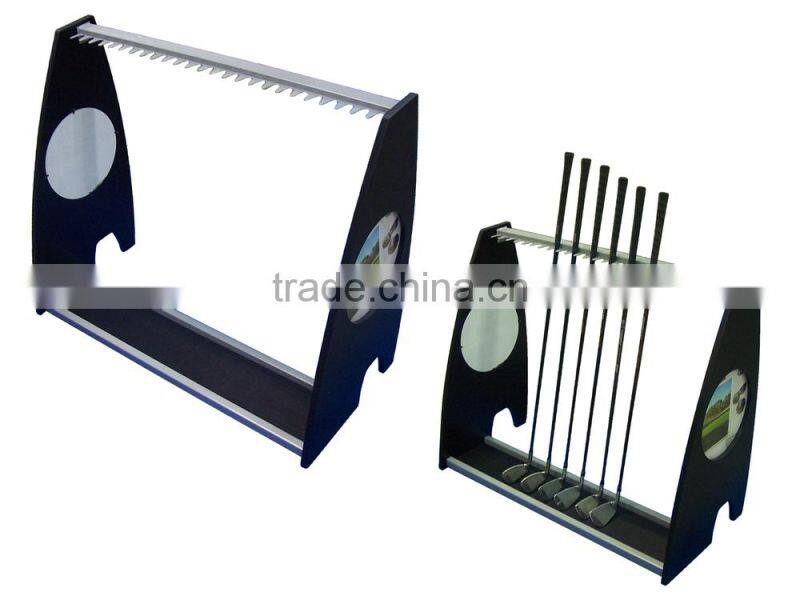 Wooden golf club rack