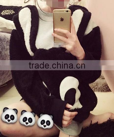 Woman girl sweater fleece inside topsfleece inside cute ear rabbit pattern brand china OEM whoesale is OK