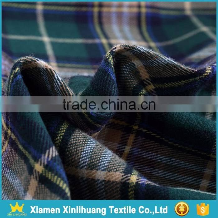 Best Price Wholesale High Quality 21S Yarn Dyed 100% Cotton Plaid Flannel Fabric