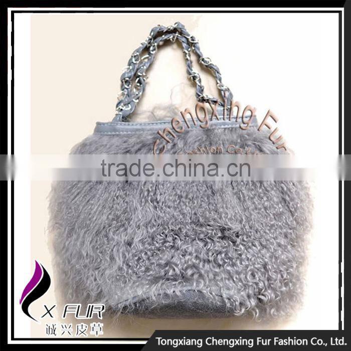CX-H-04B Hot Sale Genuine Mongolian Lamb Fur Hand Bags