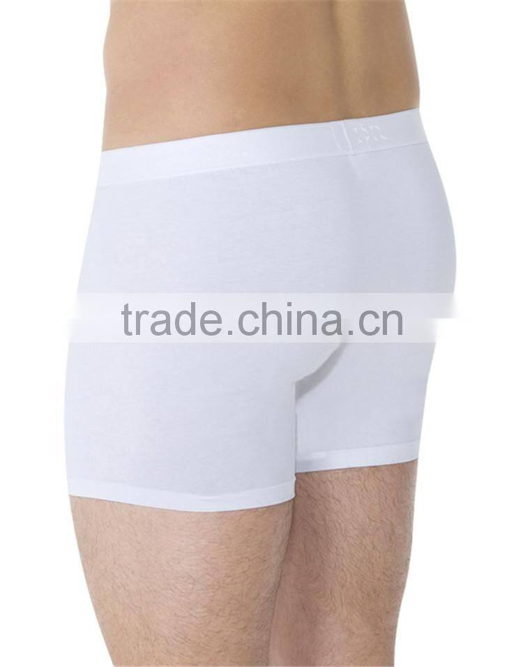 Good quality cheap plain white cotton men's underwear boxer shorts
