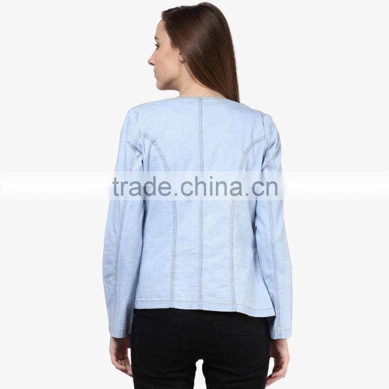 best selling denim jacket women's coat custom design