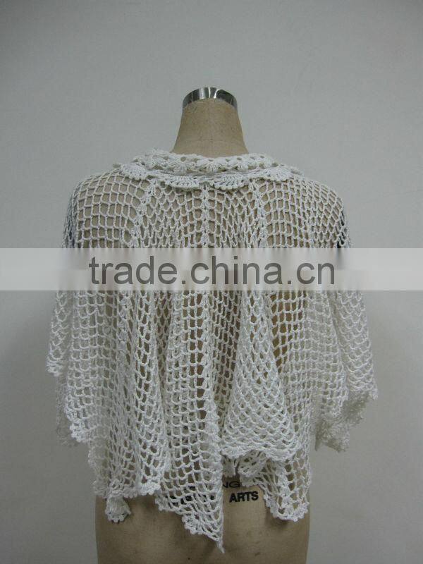 machine crochet cotton lady's summer poncho
