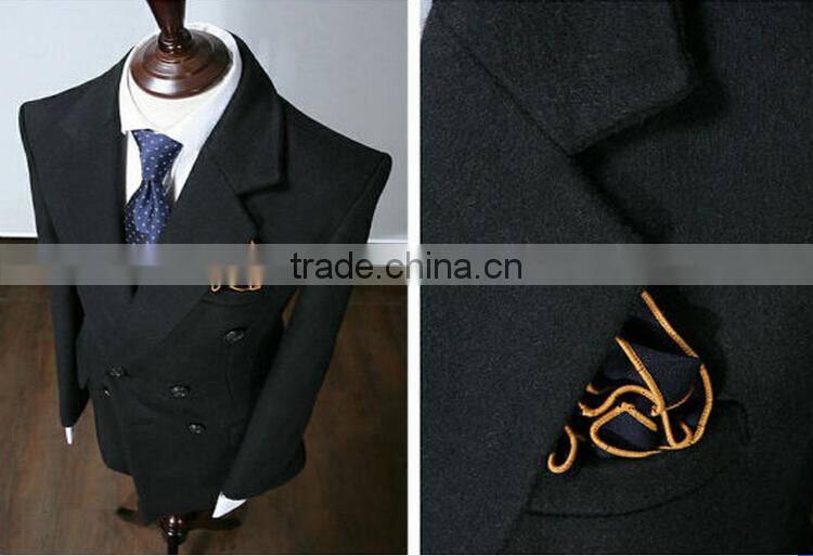 2014 Double-Breasted New Season Lastest Design Slim Fit Mens Cashmere Men Coat