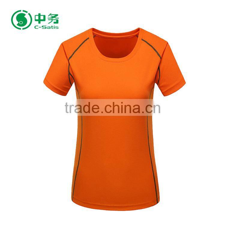 New Pattern Quick Dry Round Neck Sublimation Sport Running T Shirt for Women