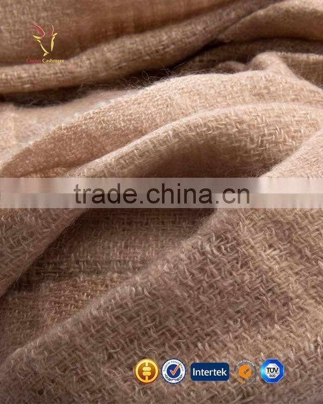 Pure Mongolian Cashmere Plaid Blanket Fringe Scarf And Shawl