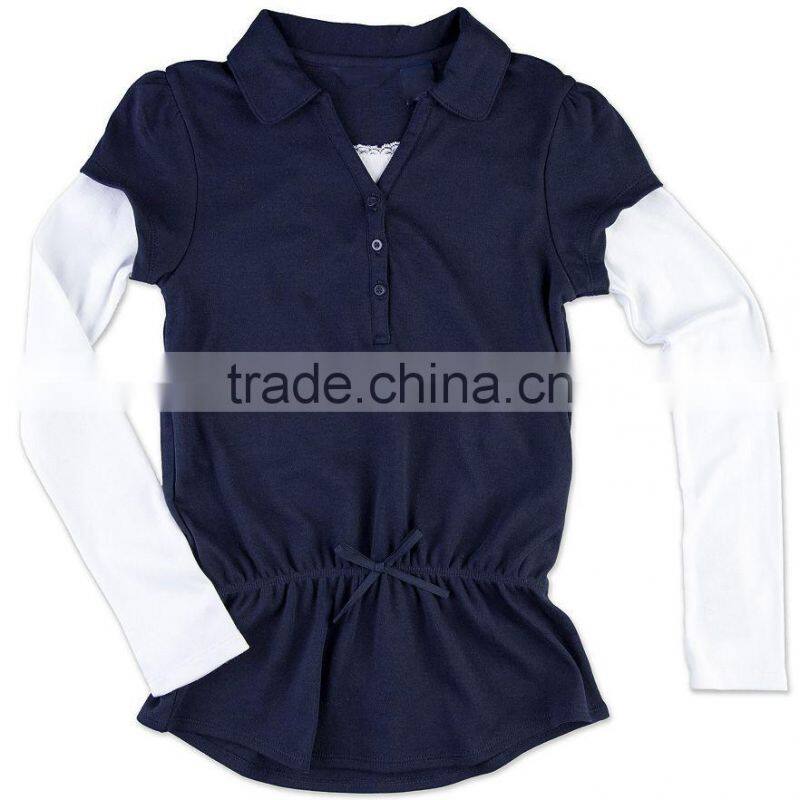 2016 kids polo shirts wholesale long sleeve school uniform polo shirt