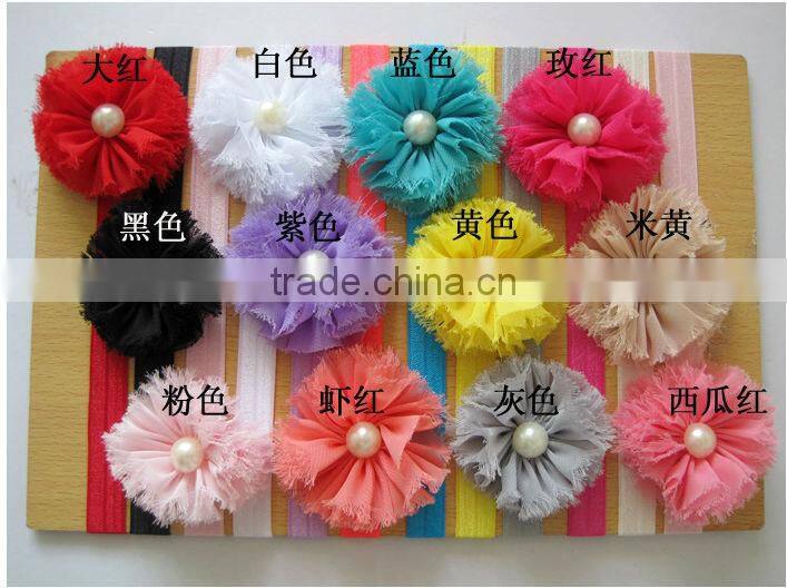 New Fashion Baby Girls Headband Chiffon Flower Headband Baby Girls Elastic Band With Flowers Headband Girls Hair Accessries