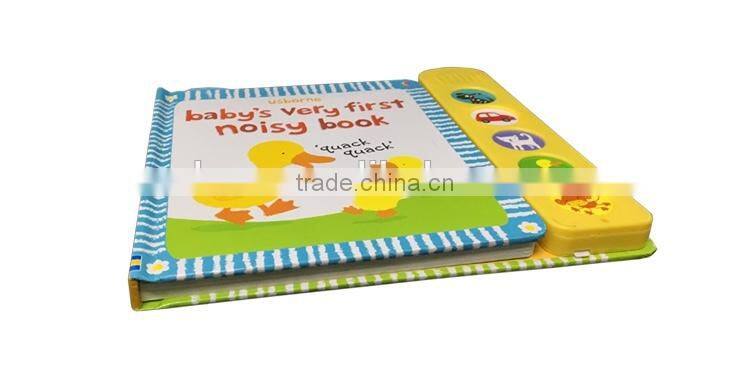 Children sound board book 5 buttons music book with die cutting patterns