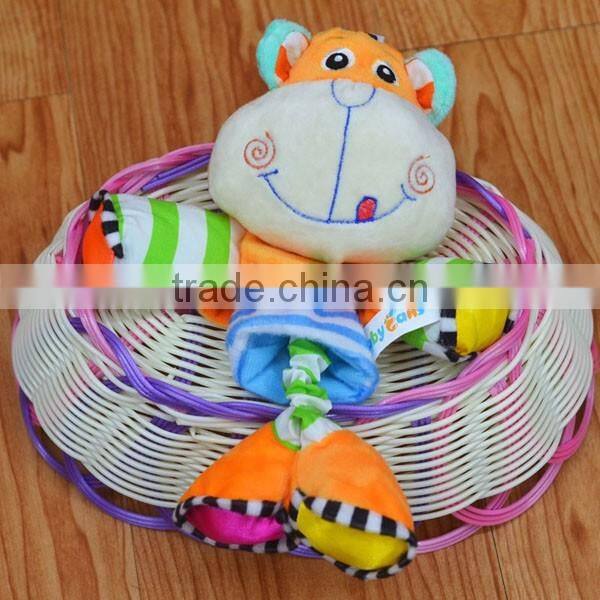 Colorful animal pulling musical Plush toys baby educational plush toys