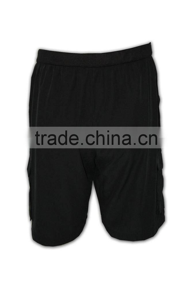 muti pockets black casual mens elastic bermuda