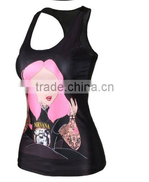 95% cotton 5% spandex custom womens sublimated fitness tank top wholesale yoga clothing