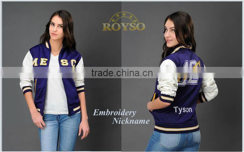Custom Logo American Youth Size Jacket Letterman Varsity Baseball Women Jacket