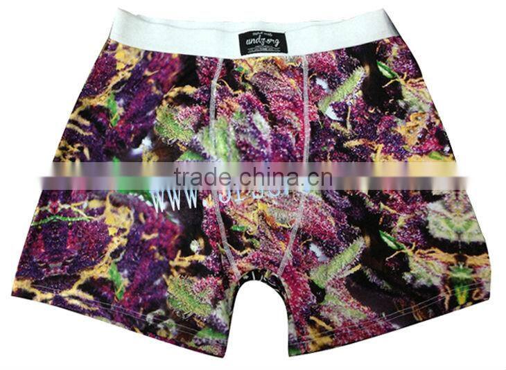 sexy one piece quick dry boxer shorts digital print underwear for men