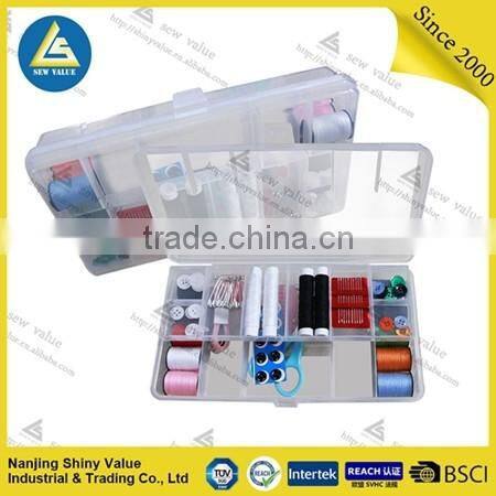 super mini promotional gift sewing kit case in visible plastic box
